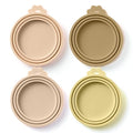 4 Pack Universal Pet Food Can Covers Lids (Sunset Clay / 4 Piece Set)