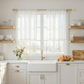 White Curtains 24 Inch Long for Kitchen (34"W x 24"L (Pack of 2) / Pure White)