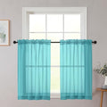 Cafe Curtains 36 Inch Length Tier 2 Pieces (Turquoise / 42"W x 36"L (Pack of 2))