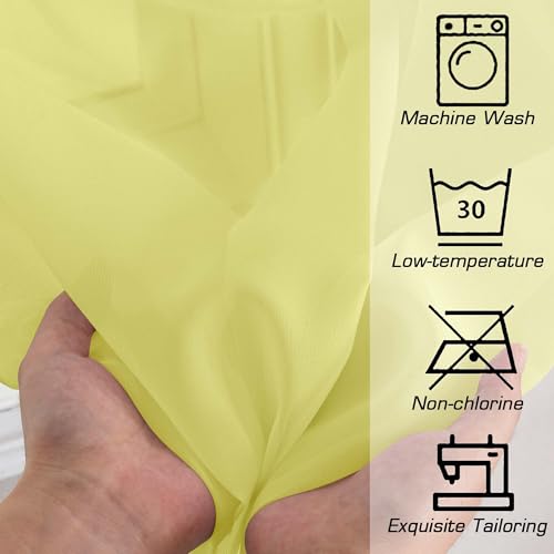 Lemon Sheer Curtains 96 Inches Long (Lemon / 42"W x 96"L (Pack of 2))