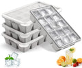 Silicone Ice Cube Trays with Lid (Gray)