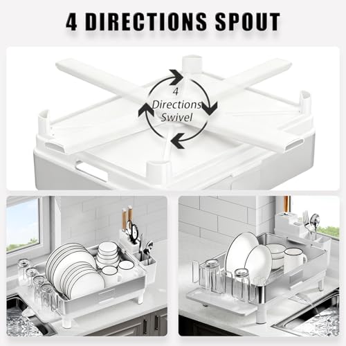 Dish Drying Rack (B-white 1-tier 22.8''x12.6'')