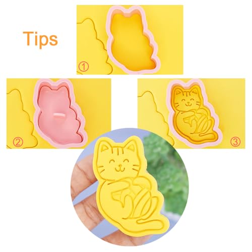 8 Pcs Cookie Cutters Set 3D Holiday Cookie Cutters for Party Baking Decoration (Cats (8 Pcs))