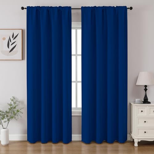 Royal Blue Blackout Curtains 63 inch Length 2 Panels Set (Royal Blue / 52"W x 63"L (Pack of 2))