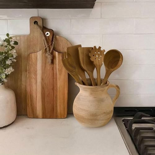 Rustic Kitchen Utensil Holder (Brown)