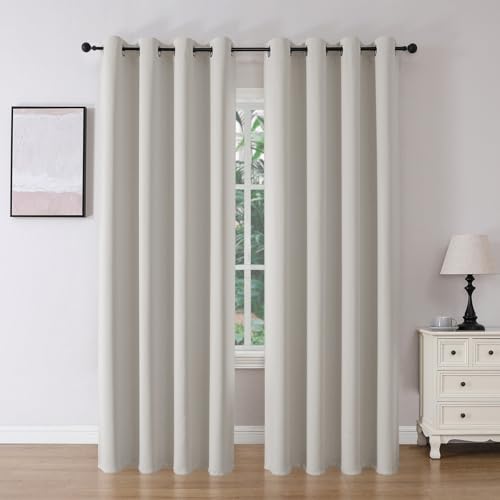 Blackout Curtains 95 Inch Length 2 Panels Set (Natural / 52"W x 95"L (Pack of 2))