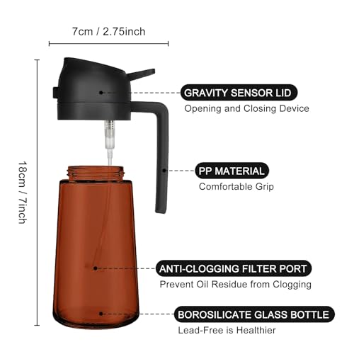 16 Oz 470 Ml Oil Dispenser For Kitchen Spray (black-2)