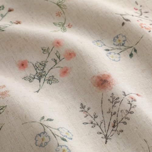 Boho Floral 100% Blackout Curtains 90 Inch 2 Panels Linen Texture (Blackout Vintage Florals / 52"W x 90"L (Pack of 2))