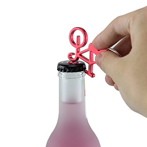 Bicycle Bottle Opener with Keychain Key Tag Chain Ring Accessories 6PCS… (Bicycle)