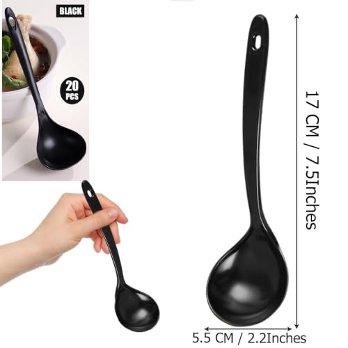 Large Plastic Serving Spoons (Black)