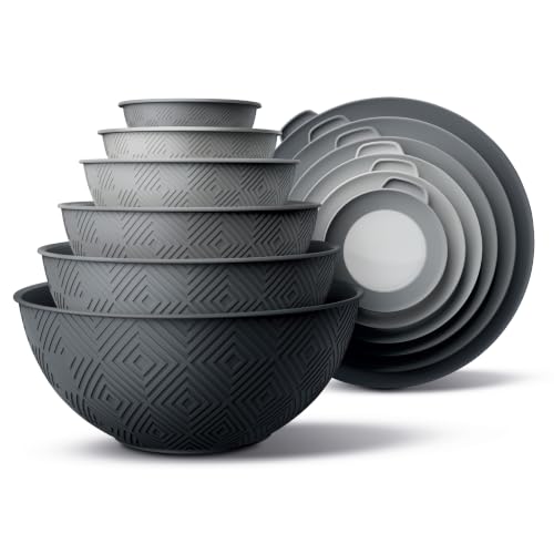 Mixing Bowls with Lids (Grey Rhombus)