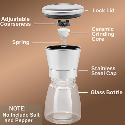 Salt and Pepper Grinder Set (2.6"W x 7.5"H)