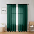 Hunter Green Sheer Curtains 78 Inches Long 2 Panels (Hunter Green / 42"W x 78"L (Pack of 2))