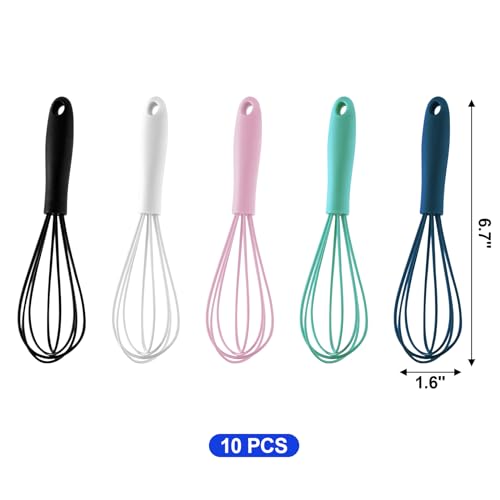 10 Piece Mini Multicolor Silicone Whisks