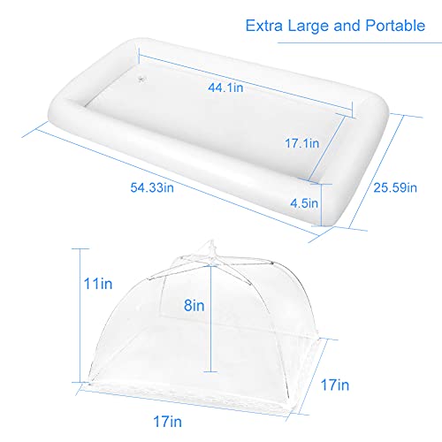 1PCS Inflatable Serving Bars and 3PCS Mesh Food Umbrella Covers Tent for Outdoor (4PACK)