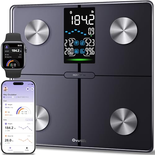 Smart Digital Scale for Body Weight (Black / 11.0 x 11.0 in)
