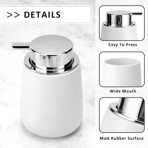 Soap Foaming Dispenser Ceramic with Easy (1 Pack / Silverwhite)
