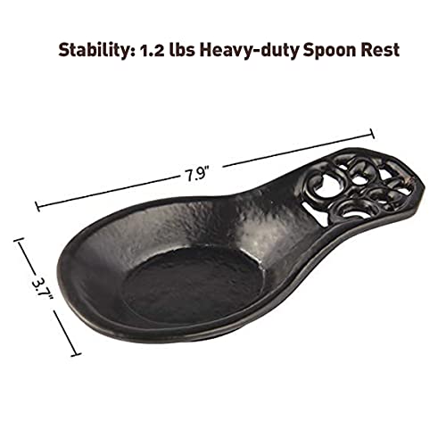 Cast Iron Spoon Rest (Coffee Gold / Swirl Scrollwork)