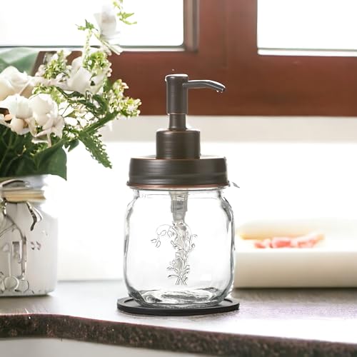 12oz Mason Jar Oil Rubbed Bronze Soap and (Oil Rubbed Bronze / Single 12oz)