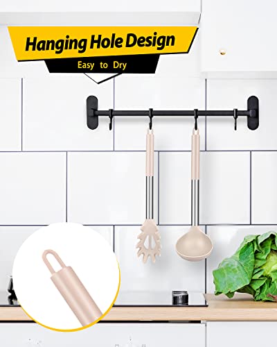 Silicone Soup Ladle and Pasta Spoon Set (Khaki)