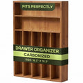 Luxury Bamboo Utensil Rack and Silverware Organizer (Brown Bamboo / 7 Slot)