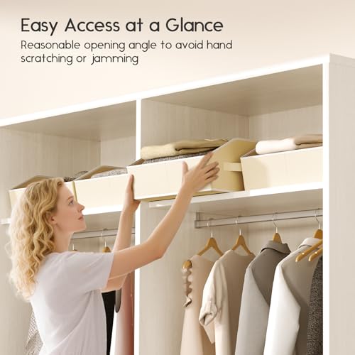 Large Closet Organizers and Storage Bins (Beige / 6 Pack)