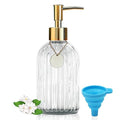 14Oz Clear Glass Soap Dispenser with Plastic Pump (Clear)
