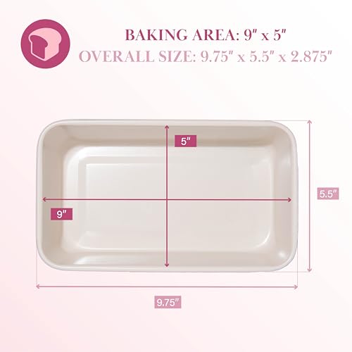 Nonstick Carbon Steel Bakeware Collection (Pink and Cream / 9" x 5" Loaf Pan)