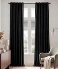102 inch Long Curtains 2 Panels Set for Living Room Bedroom (Black / 52"W x 102"L (Pack of 2))