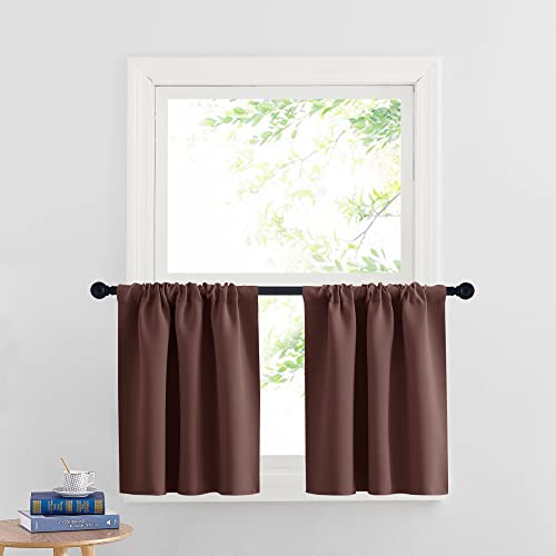 RV Curtains for Camper Windows (Chocolate Brown / 34"W x 24"L (Pack of 2))