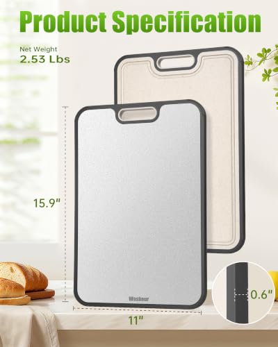 Titanium Cutting Board for Kitchen 16" x 11" (Titanium)