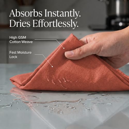 Kitchen Towels Cotton Dish Towels 20”x30” (20" x 30" (Set of 6) / 158 Rust)
