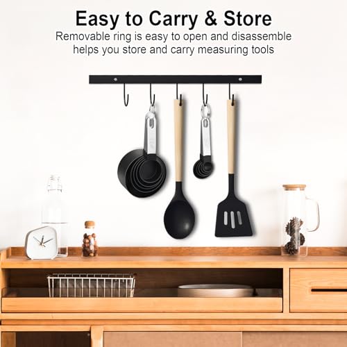 Measuring Cups and Spoons Set (Black 10 Pcs)