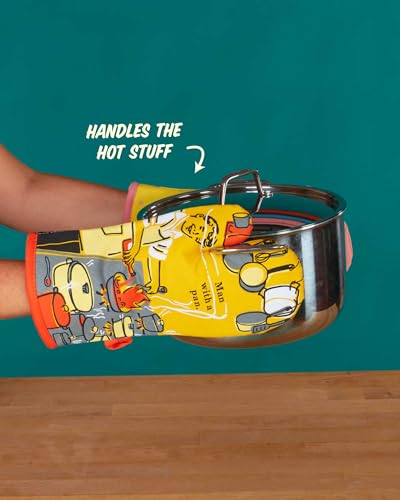 Oven Mitts Cute Kitchen Accessories & Kitchen Gifts (Man With a Pan)
