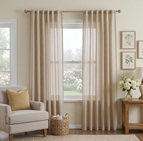 Patio Curtains for Sliding Door 90 inch Length 2 Panels Set (50"W x 90"L (Pack of 2) / Taupe-new)