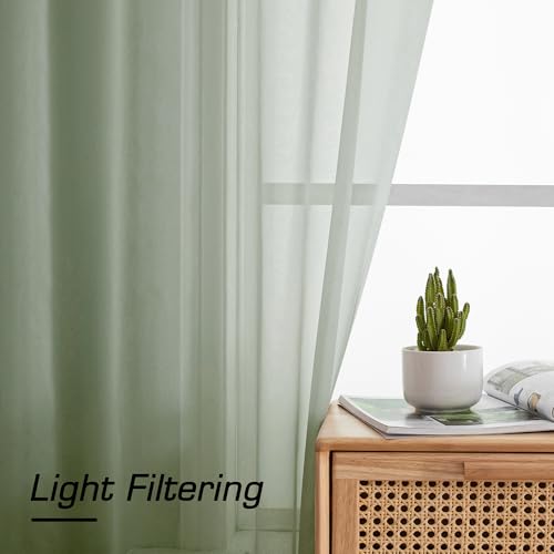 Sage Green Sheer Curtains (Sage Green / 59"W x 72"L (Pack of 2))