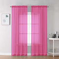 Hot Pink Sheer Curtains 84 Inches Long for Living Room (Hot Pink / 42"W x 84"L (Pack of 2))