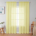 Light Yellow Sheer Curtains 84 Inches Long (Light Yellow / 42"W x 84"L (Pack of 2))