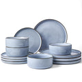 Annecy 12 Piece Stoneware Dinnerware Set (Reactive Blue / Service for 4 (Standard Dinner Set))