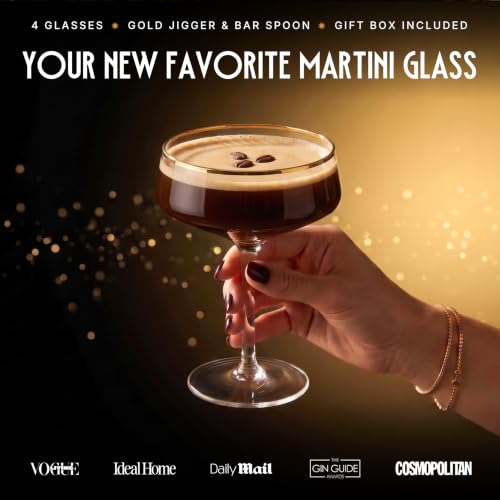 Deluxe Espresso Martini Glasses Set of 4 (Set of 4 10oz)
