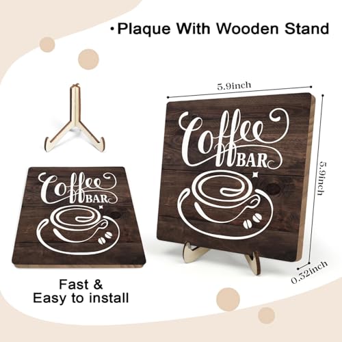 Vintage Coffee Bar Decor Sign (Brown / 5.9 x 5.9 x 0.32 inches)