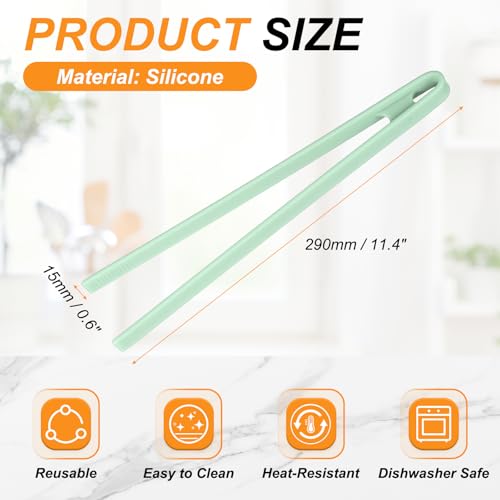 11.4" Silicone Toast Tongs (Light Green / 11.4")