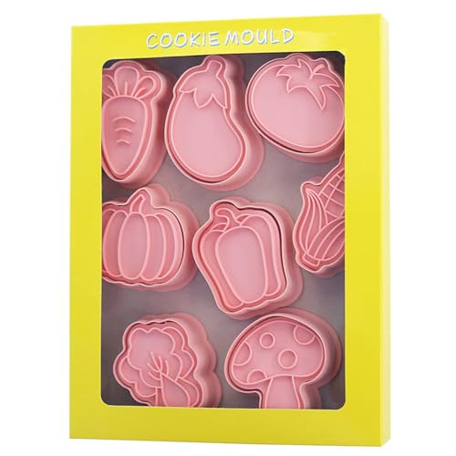 8 Pcs Vegetable Cookie Cutters Set 3D Carrot (Vegetable (8 Pcs))