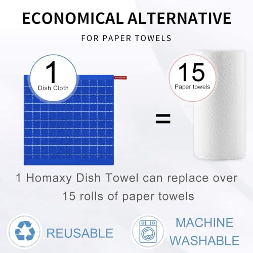 100% Cotton Terry Kitchen Dish Cloths (Blueberry / 12 X 12 - 12 Pack)