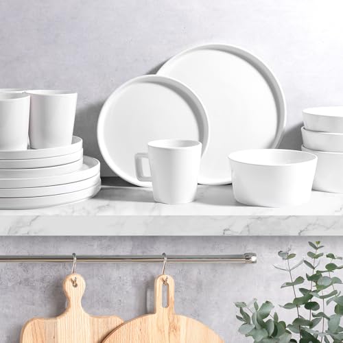 Terra Plates and Bowls Sets (Stone White / Service for 4)