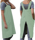 Women's Cross Back Pinafore Apron with Large Pockets Home Kitchen (3X-Large / Light Green)