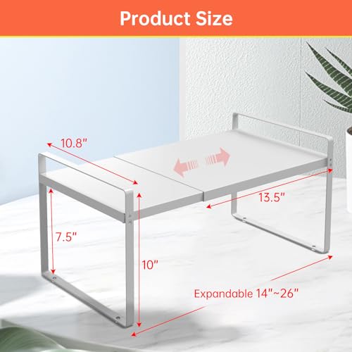 Expandable Cabinet Shelf Organizer for Kitchen 11" (11" wide ( 2 PACK))