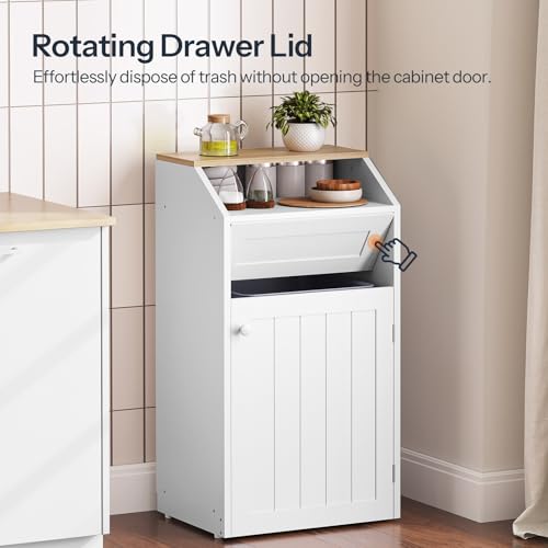 Trash Cabinet (White / 1 x 10 Gallon)