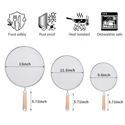 3PCS Grease Splatter Screen for Frying Pan