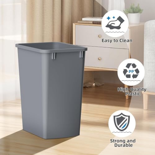 Lightweight and Durable Slim Trash Can (Grey / 2PACK)